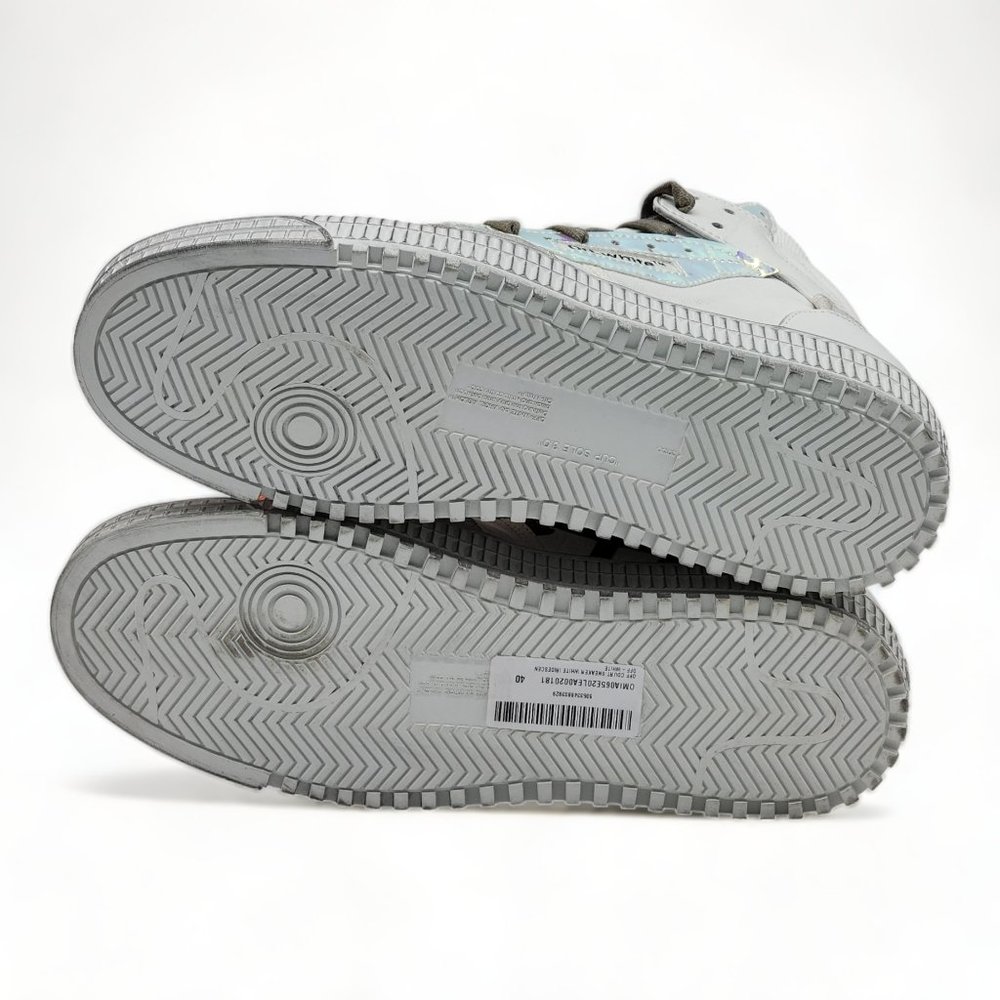 Off White Court 3.0 High Top Sneakers Iridescent - 40 - Picture 6 of 8